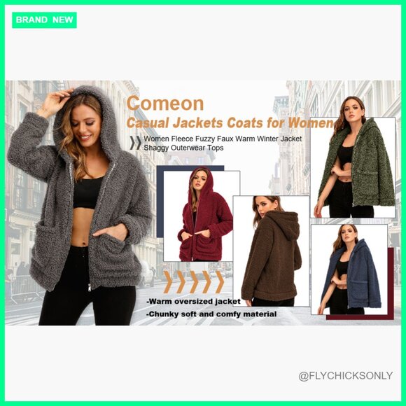 Faux Fur Fleece Lined Hooded Oversized Winter Jacket - Picture 7 of 7